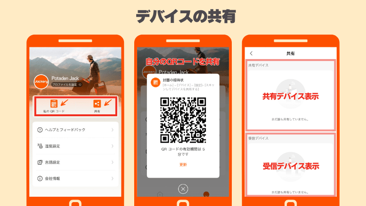 デバイスの共有