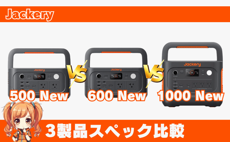 500 New・600 New・1000 New|3製品スペック比較表