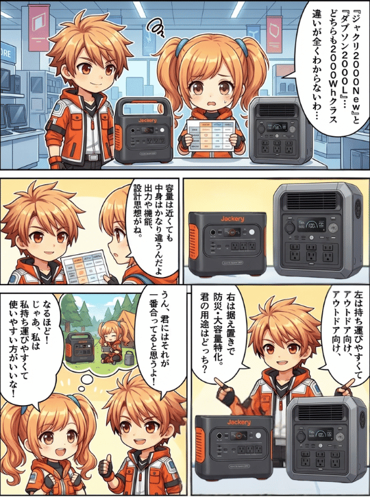 ジャクリ2000Newとダブソン2000Lとの違い