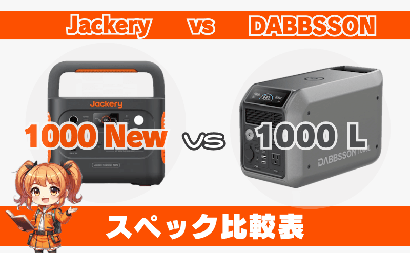 ジャクリ 1000 Newとダブソン 1000L｜スペック比較表