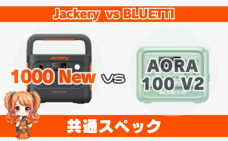 ジャクリ 1000 Newとブルーティ AORA 100 V2|共通スペック