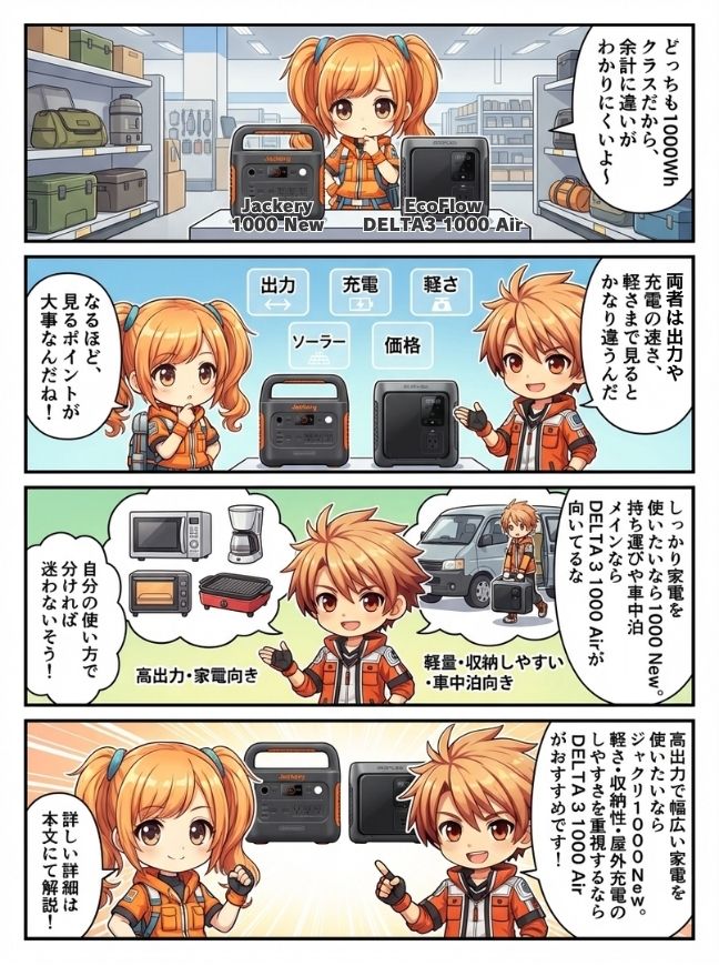 ジャクリ 1000 NewとDELTA 3 1000 Air、どっちを選ぶ？