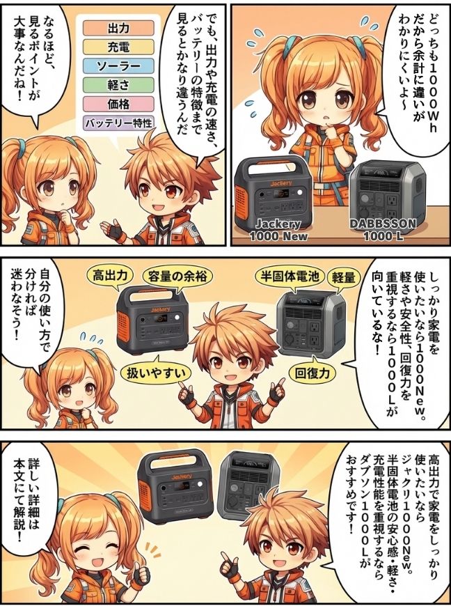 ジャクリ 1000 Newとダブソン1000L、どっちを選ぶ？