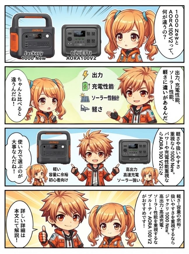 ジャクリ1000 Newとブルーティ AORA 100 V2、どっちを選ぶ？