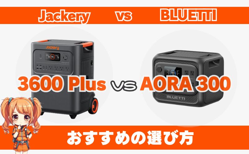 3600 PlusとAORA300の違いおすすめの選び方