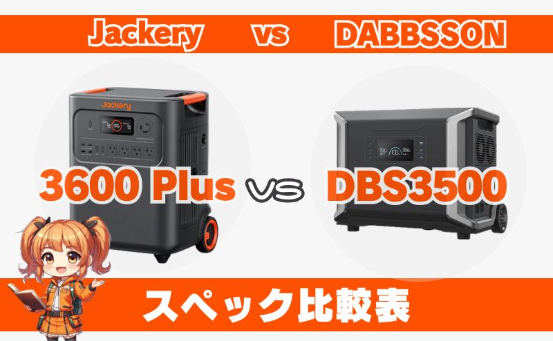 ジャクリ 3600 Plusとダブソン DBS3500｜製品スペック比較