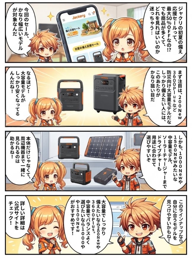 ジャクリ 初夏の備え応援セール_4コマ漫画解説