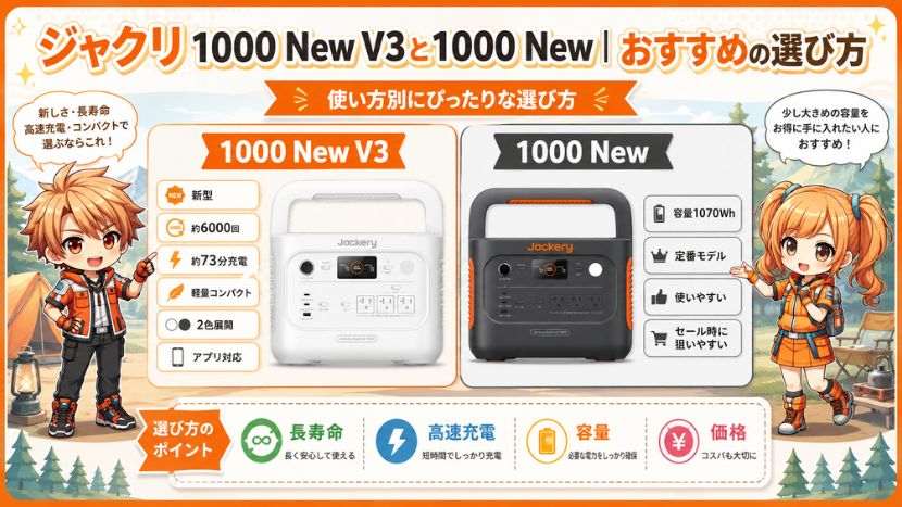 ジャクリ 1000 New V3と1000 New|おすすめの選び方