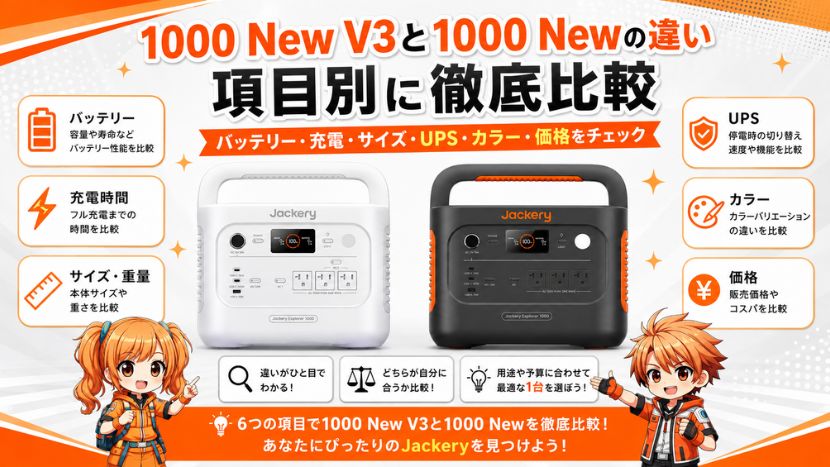 1000 New V3と1000 Newの違い|項目別に徹底比較
