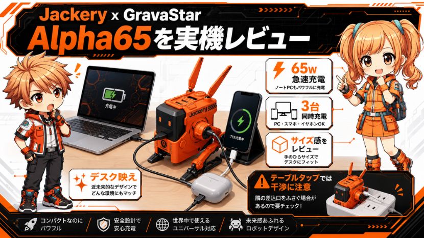 Jackery x GravaStar Alpha65を実機レビュー