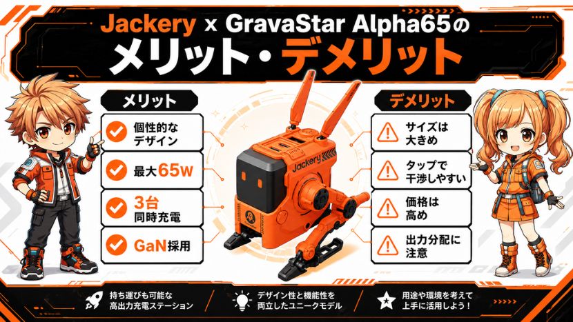 Jackery x GravaStar Alpha65のメリット・デメリット