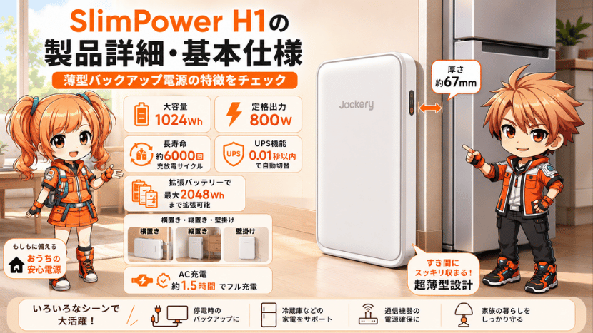 ジャクリ SlimPower H1の製品詳細・基本仕様