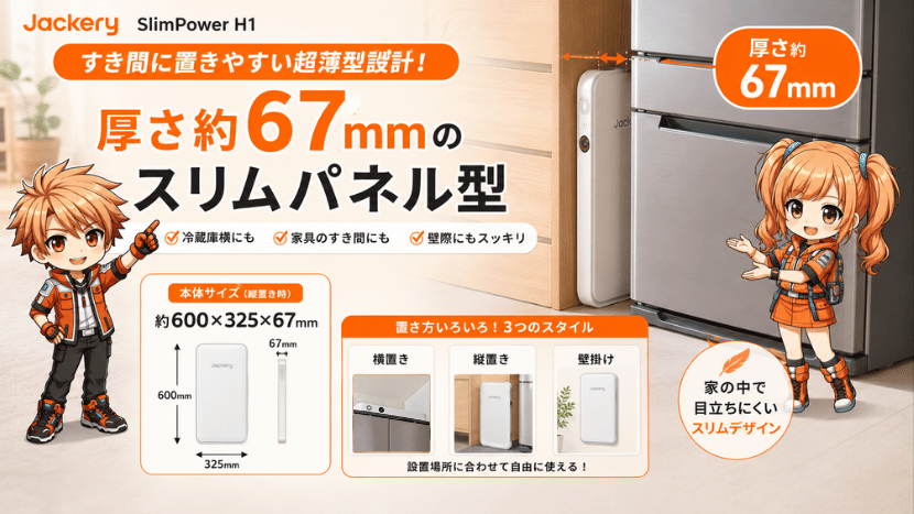 外観・デザイン｜厚さ約67mmの超薄型モデル