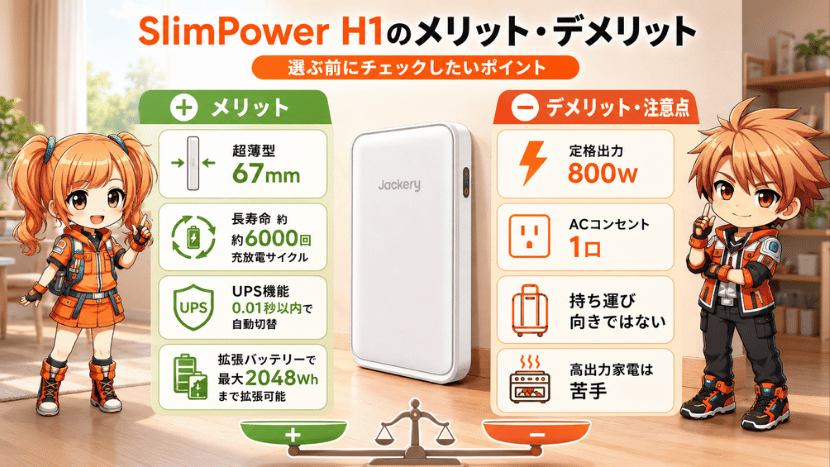 ジャクリ SlimPower H1｜メリット・デメリット