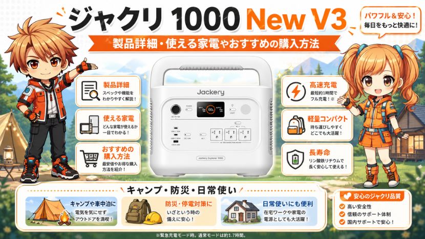 ジャクリ 1000 New V3｜製品詳細・使える家電やおすすめの購入方法