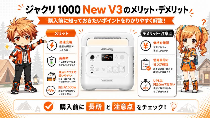 ジャクリ 1000 New V3のメリット・デメリット