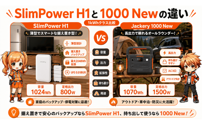  SlimPower H1と1000 Newの違いとは？