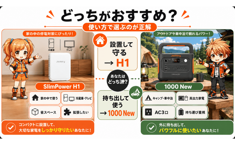 SlimPower H1と1000 Newはどっちがおすすめ？